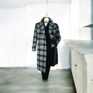 MEN'S VENO GIOVANNI 100% WOOL FULL LENGTH BLACK DOUBLE BREASTED TOP COAT CB-10.